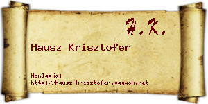 Hausz Krisztofer névjegykártya